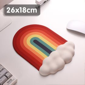 Cloud Rainbow Silica Gel Wrister Mouse Pad Keyboard Support Slippery Washable